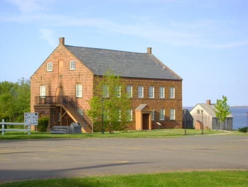 North and west elevations with Doucet House