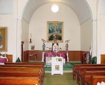 View of the interior of Greek Catholic Church of Transfiguration looking toward the sanctuary, 2008.; Brett Quiring, 2008.