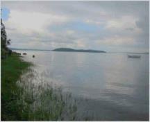 View along the Blueberry Hill shoreline on Grand Bay/Saint John River.; Grand Bay-Westfield