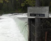 The lower end of the Meziadin Fish Ladder with the river flowing over the weir.; Ken Newman, 2007