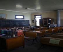 Interior view of classroom of Pomeroy School, Morden, 2011; Historic Resources Branch, Manitoba Culture, Heritage and Tourism, 2011