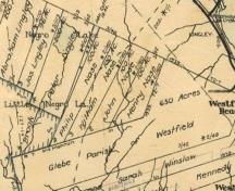 Land grant mapping, showing close up of area comprising Black Loyalist Land Grants.
; Provincial Archives of New Brunswick