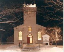 Front façade of St. Paul's decorated for the holiday season n.d.; St. Paul's Anglican Church