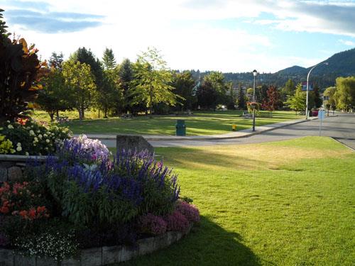 View southeast towards park and gazebo, 2012