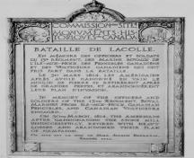 Image of original plaque; Parks Canada Agency / Agence Parcs Canada, 1927.