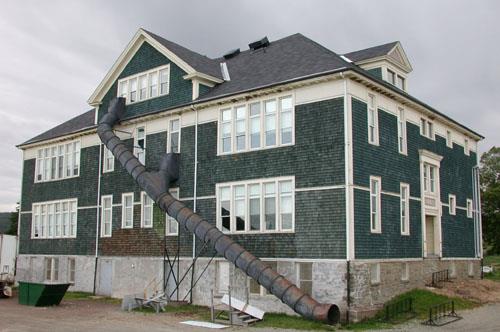 Corner view of the building