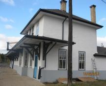 South ciew of the Cranberry Portage Railway Station, 2013; Historic Resources Branch, Manitoba Tourism, Culture, Heritage, Sport and Consumer Protection, 2014