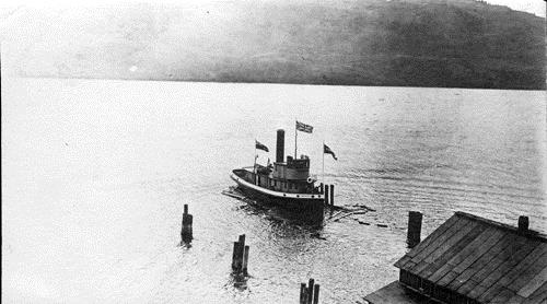 S.S. Naramata after launch, 1914