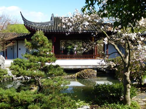 View of Jade Water Pavilion from within gardens, 2013