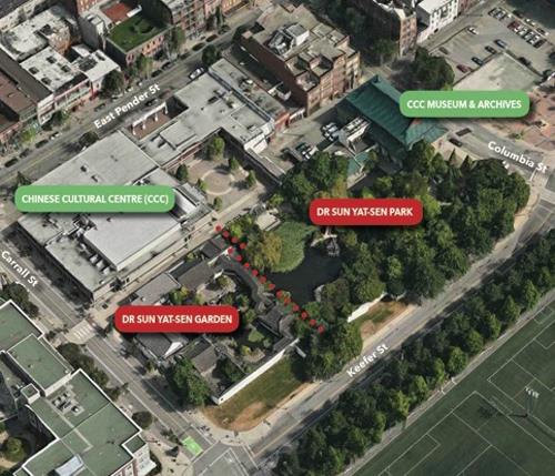 Aerial view of garden and park, 2013