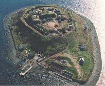 Aerial view of Georges Island National Historic site of Canada.; Parks Canada Agency / Agence Parcs Canada