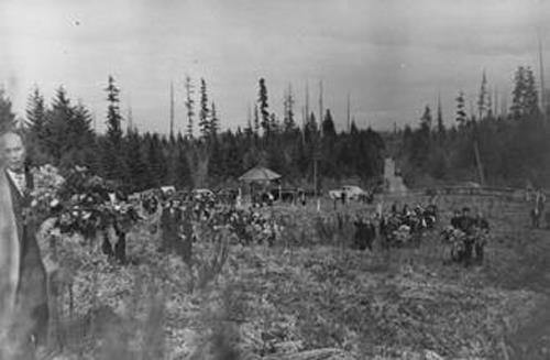 Funeral of Hock-Shun Low at Chinese Cemetery in Cumberland BC, 1948

