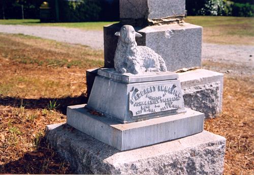 View of grave marker