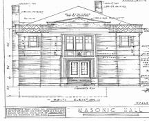 Front elevation from original plans, 1931; Canadian Architectural Archives, University of Calgary