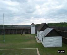View of buildings inside the fort; Parks Canada / Parcs Canada, 2003