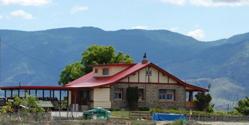 Exterior front view of house and landscape, 2008