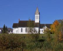 View of the church at Notre Dame des Victoires / Lac La Biche Mission.; Lac La Biche Mission Historical Society | Société historique Lac La Biche Mission, Jennifer Mueller.