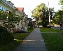 Looking north toward Spring Garden Road on west side of street; Carlton Victorian Streetscape, Halifax, 2005.; Heritage Division, NS Dept. of Tourism, Culture and Heritage, 2005
