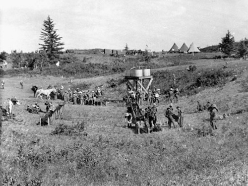 Scène prise au camp Hughes, 1914