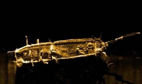 A sonar scan image of HMS Terror, 2016