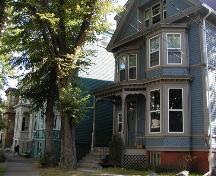 Tower Victorian Streetscape, projecting bays, porches, brackets and scalloped shingles, Halifax, Nova Scotia, 2005.; Heritage Division, NS Dept. of Tourism, Culture and Heritage, 2005.
