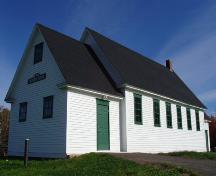The restored Tankville School sits adjacent to the Irishtown Nature Park.  It is an example of the Common School House No. 2 design as legislated by the Common Schools Act of New Brunswick.; Moncton Museum