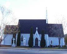 Saint Andrew's Anglican Church, northerly elevation, front entrance, 2004.; City of Miramichi