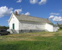 View northeast at front and south elevations, 2005.; Government of Saskatchewan, Marvin Thomas, 2005.